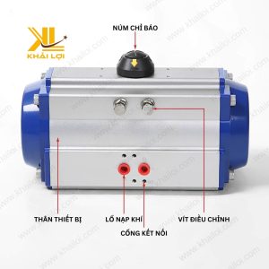 Sơ đồ nguyên lý hoạt động của đầu khí nén AT tác động kép.