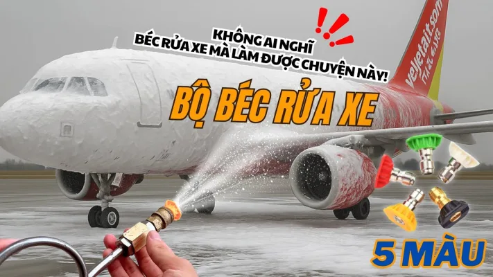 🔍 Béc Phun Rửa Xe 5 Màu – Test Thực Tế & Cách Chọn Đúng Loại Cho Máy Rửa Xe Của Bạn