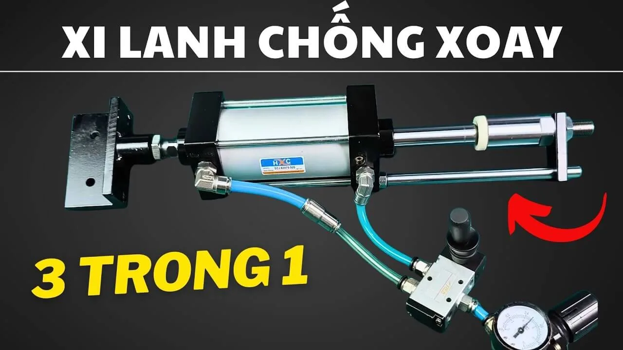 Xi Lanh Khí Nén HXC SCJ 63x75mm Giải Pháp Tối Ưu Cho Máy Dập Với Thanh Dẫn Hướng Chống Xoay