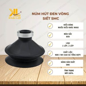 Núm Hút Đen Vòng Siết SMC