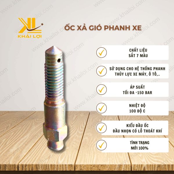 Ốc Xả Gió Phanh Xe 6mm-12mm