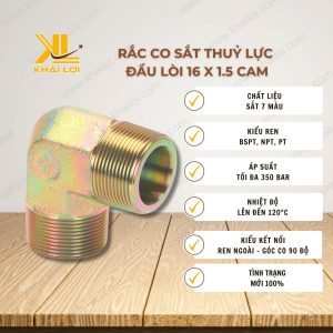 Rắc Co Sắt Thuỷ Lực Đầu Lòi 16 x 1.5 Cam