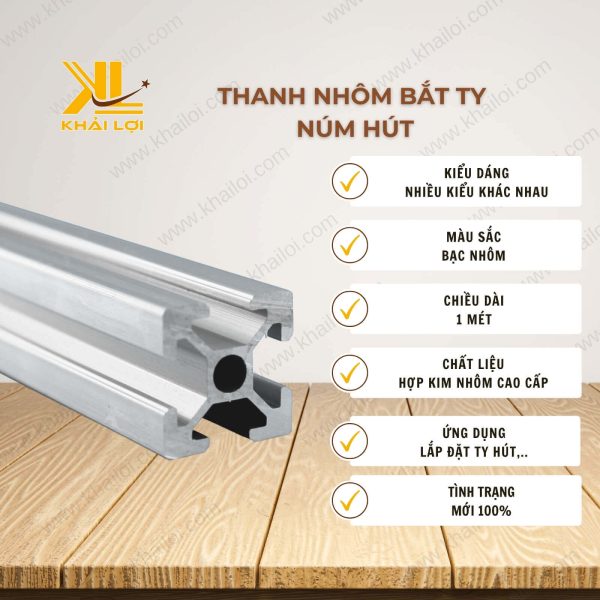 Thanh Nhôm Bắt Ty Núm Hút