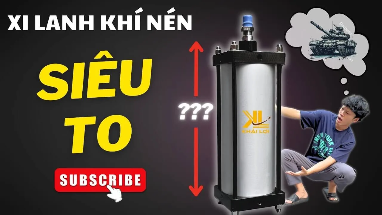 Ben hơi khí nén khổng lồ - Test sức mạnh của xi lanh HXC SC 250x510