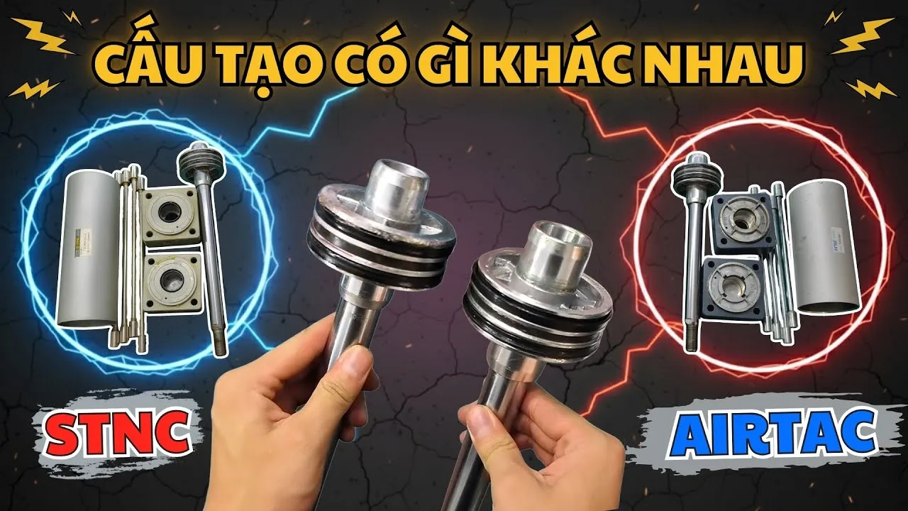 Đánh Giá Chi Tiết Video So Sánh Cấu Tạo Xi Lanh SC Airtac và SC STNC - Hướng Dẫn Tháo Lắp