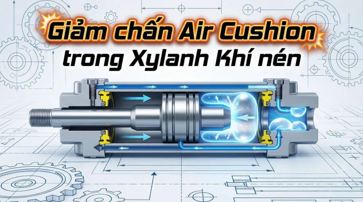 Giảm chấn Air Cushion trong Xylanh Khí nén Cơ chế vận hành và Vai trò kỹ thuật 2026