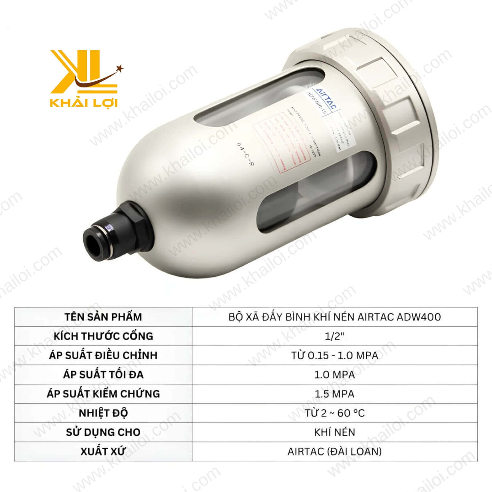 Bộ xả đáy bình khí nén AIRTAC ADW400